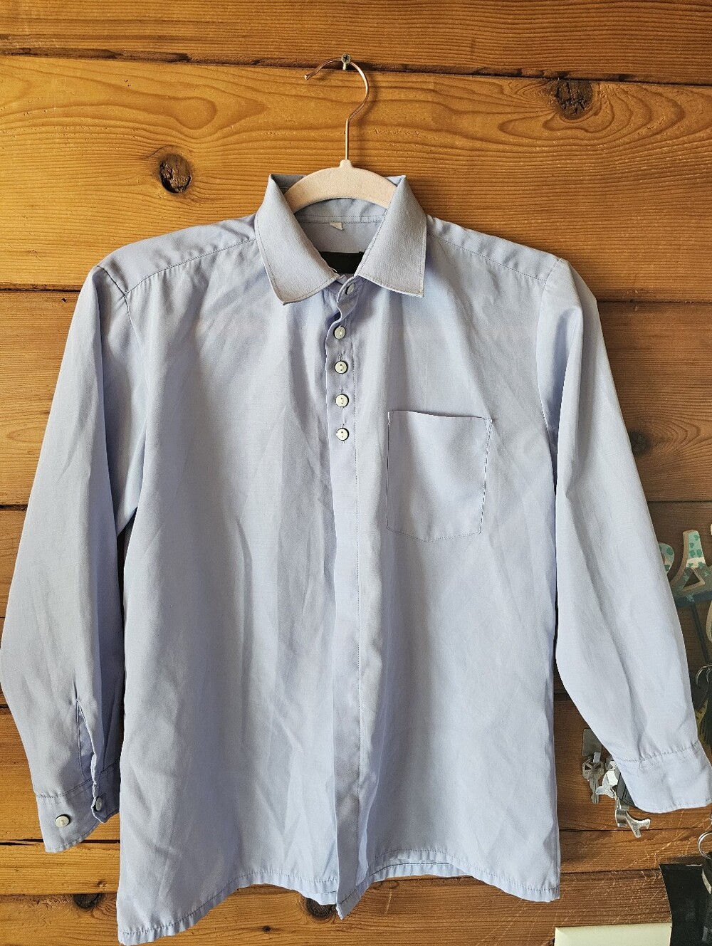 Light Blue Men's Button-Front Dress Shirt